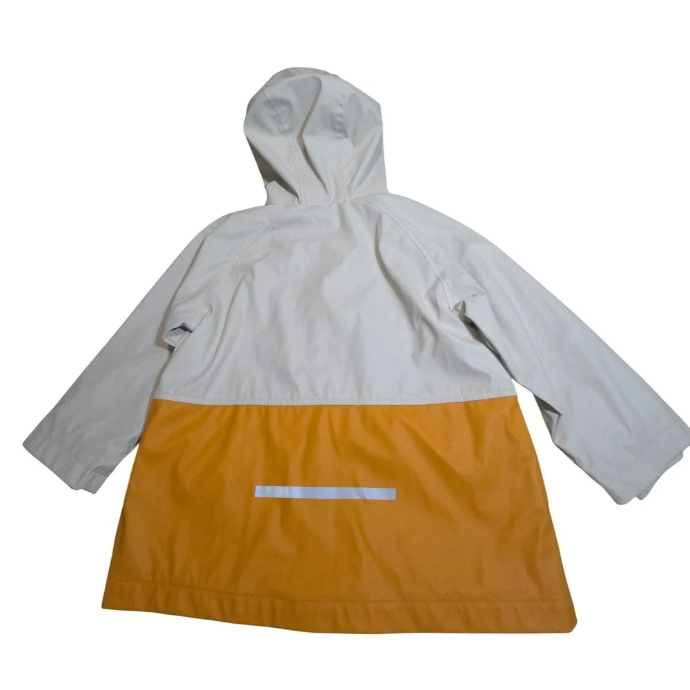 Zara Kids Rain Jacket‎ Hooded Colorblock Yellow Cream Size 3-4 Years NWOT